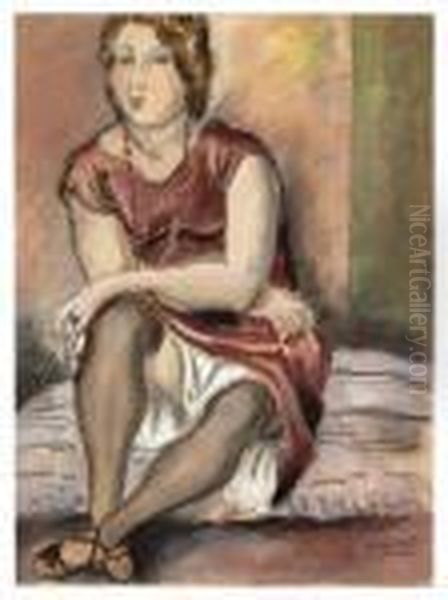 Portrait Of A Seated Woman. by Emil Ganso