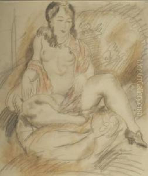 Female Nude On A Sofa - view 1