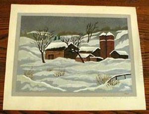Farm Houses In The Snow by Emil Ganso