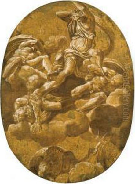 Juno Unloosing The Winds, With Neptune And A Vessel Below
With Inscription 'garbiari Ecole De Bologne' On The Mount
Black Chalk - view 1