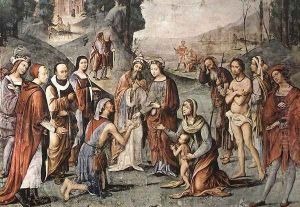 St Cecily's Charity 1505-06 by Lorenzo Costa