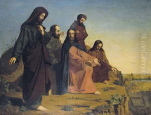 Cristo Ensenando A Sus Discipulos by Manuel Garcia Hispaleto