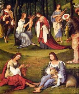 Court of Isabella d'Este (detail) by Lorenzo Costa
