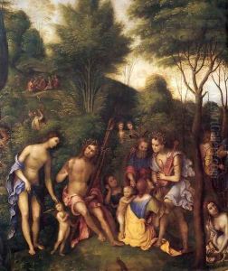 The Reign of Comus (detail) by Lorenzo Costa