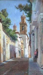 "callecita De Sevilla". by Manuel Garcia y Rodriguez