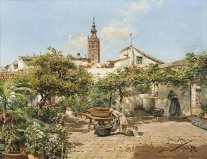 Innenhof Mitwascherinnen Bei Der Arbeit
