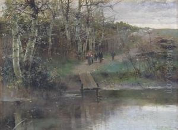 Villagers On A Riverside Path, Alcala De Guadaira - view 1