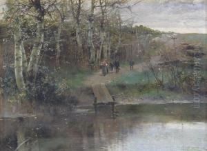 Villagers On A Riverside Path, Alcala De Guadaira