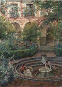 El Patio De La Villa (the Villa Garden) by Manuel Garcia y Rodriguez
