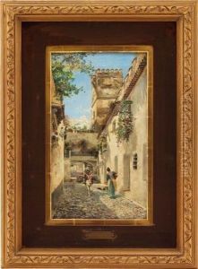 Gateparti Med Kvinne Og Mann, Sevilla 1896 by Manuel Garcia y Rodriguez