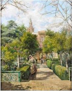 Vista De La Giralda Desde La
Plaza Del Triunfo, Sevilla (view From The Plaza Del Triunfo Towards The
Giralda Tower, Seville) by Manuel Garcia y Rodriguez
