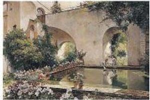Patio Andaluz (andalusian Courtyard) by Manuel Garcia y Rodriguez