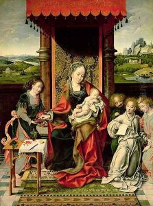 The Virgin and Child with Angels by Joos Van Cleve