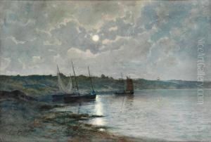 Mansken Over Fiskeskutor Och Fyr