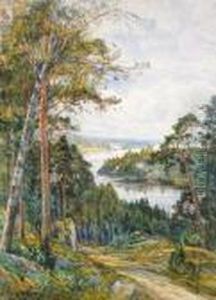 Landskapsutsikt Vid Hindas by Anna Gardell-Ericson
