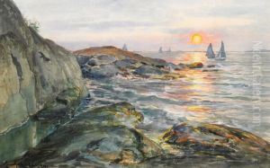 Solnedgang Over Marstrands Norra Inlopp