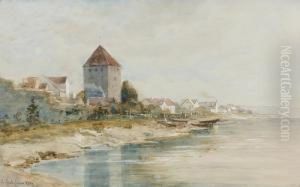 Sicht Auf Eine Ortschaft An Der Schwedischen Kuste. by Anna Gardell-Ericson