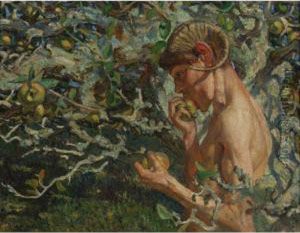 Pan In The Apple Orchard by Du Raoul Gardier