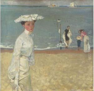 Elegante Sur La Plage, Circa 1903. Elegante Sur La Plage, Circa 1903.