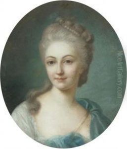 Portrait Of A Lady, Bust-length, With A Strand Of Pearls In Herhair