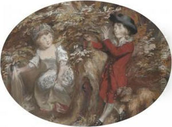Portrait Of Two Children From The Eyre Family - view 1