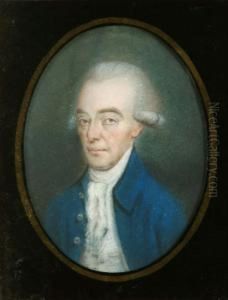 Portrait Of A Gentlemanwearing A Blue Coat Pastel by Daniel Gardner