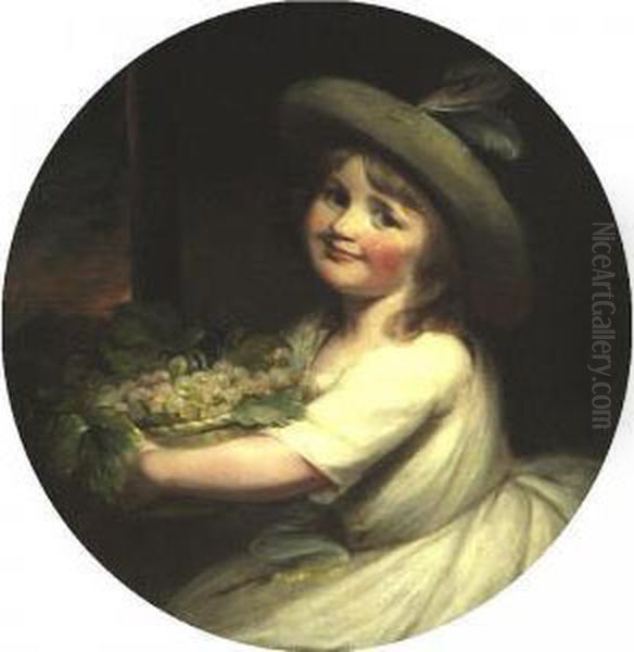 Young Girl With Grapes - view 1