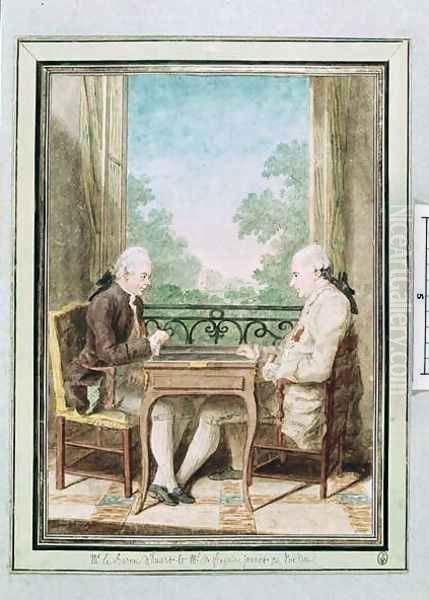 Baron d'Huart and Monsieur de Fraguier Playing Backgammon, c.1760 - view 1