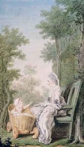 Adelaide Mancini, Duchess of Cosse, and her Daughter, Madame de Portemar as a Child, 1766 by Louis Carrogis Carmontelle