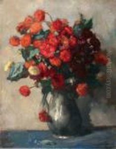 Bloemen In Tinnen Vaas by Salomon Garf