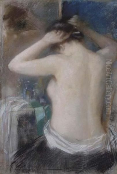 Het Avondtoilet: A Woman At Her Dressingtable - view 1