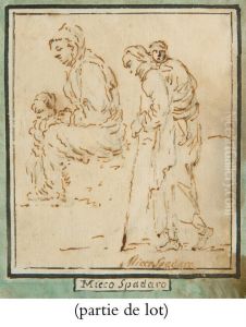 Un Homme Portant Un Enfant Sur Son Dos Et Une Femme Assise Avec Un Enfant