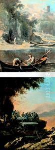 Marina Partenopea Con Pescatori - Convivio Sulla Sponda Di Una Marina Partenopea by Domenico Gargiulo