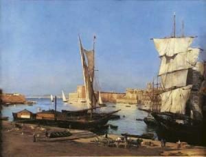 Vue De L'entree Du Port De Marseille by Joseph Garibaldi