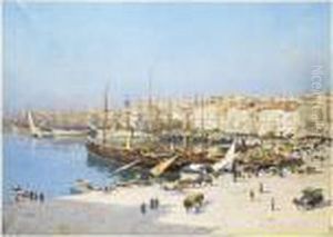 Vue Du Vieux Port A Marseille by Joseph Garibaldi