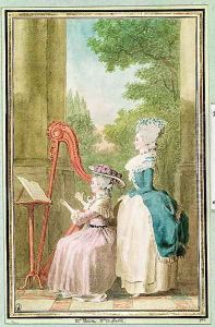 Madame Moreau and Mademoiselle de Flinville by Louis Carrogis Carmontelle