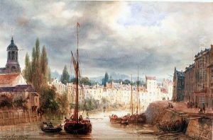 Bateaux Sur Un Canal Traversant Une Ville