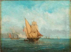 Segelschiffe Vor Der Kuste by Ambroise-Louis Garneray