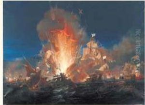 La Bataille D'aboukir, 1er Aout
1778 : Le Vaisseau Amiral Francais "l'orient" Explose En Plein Combat
(vers 11h Du Soir) by Ambroise-Louis Garneray