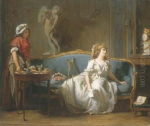 Jeune Femme Eploree Lisant Une Lettre, Ou L'attente