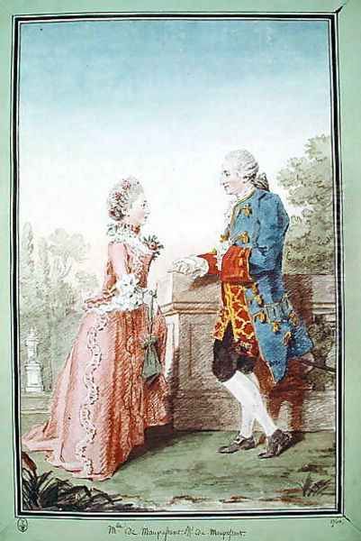 Monsieur de Maupassant and his daughter, Mademoiselle de Maupassant, 1760 - view 1