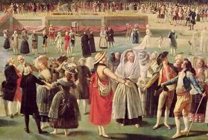The Ascent of the Montgolfier Balloon at Aranjuez, c.1764 (detail)
