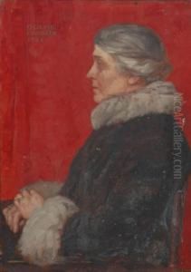 A Portrait Of Dochie Garstin, The Artist's Wife. by Norman Garstin