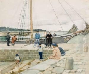 At The Quayside by Norman Garstin
