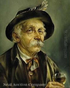 An Alpinegentleman With A Glass Of Wine