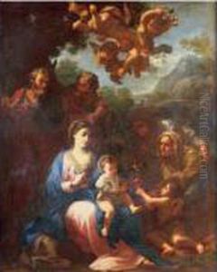 Sainte Famille Entouree De
Sainte Elisabeth, Saint Jean Baptiste, Sainte Anne Et Saint Joachim by Luigi Garzi