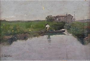 Pesca Sul Fiume by Giuseppe Garzolini