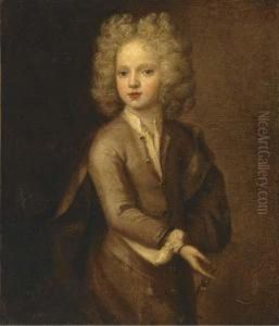 Portrait Of A Boy, Three-quarter-length, In A Brown Coat Androbe by Henri Gascard