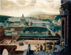 Landscape With Courtly Pleasure Grounds And David And Bathsheba