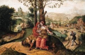 Judah And Tamar by Lucas van Valckenborch